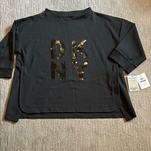 DKNY Black Top with reflecting black Logo